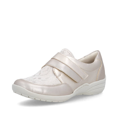 Remonte R7600-93 Champagne Gold, Beige & White H Fit Velcro Shoes