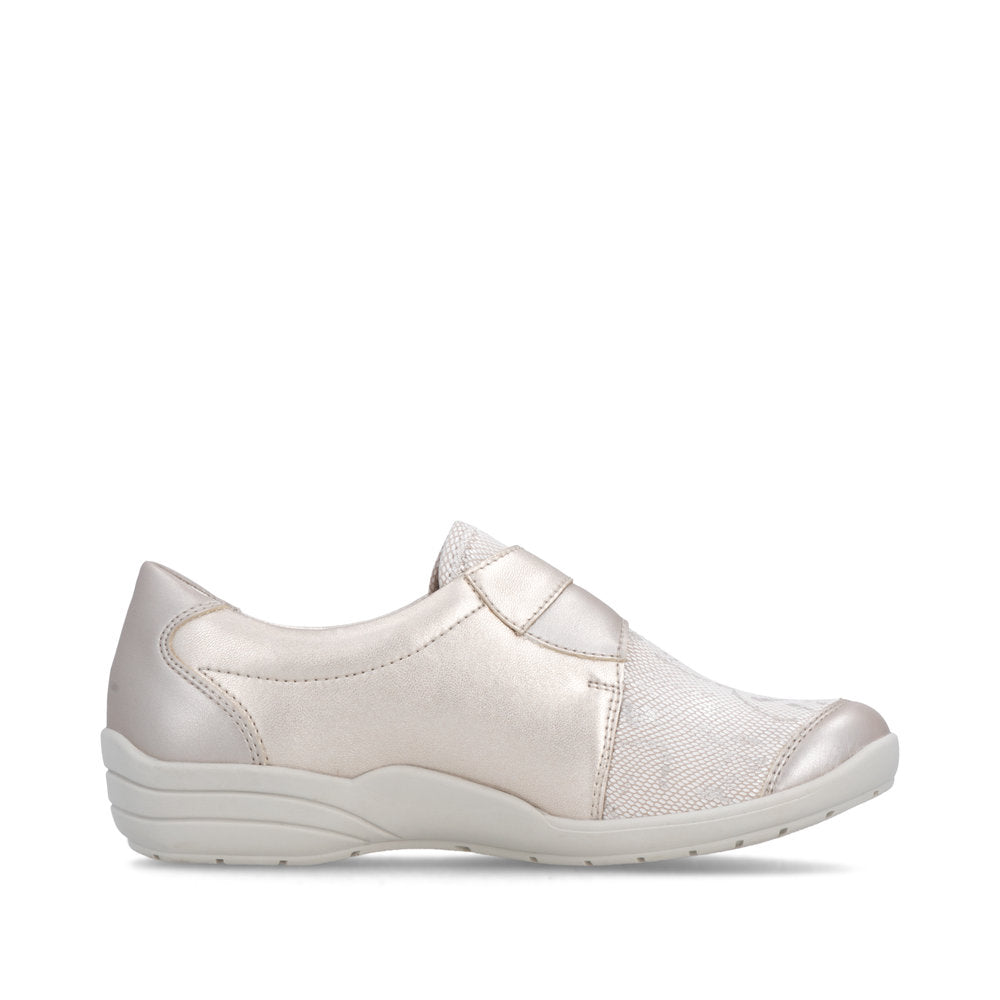 Remonte R7600-93 Champagne Gold, Beige & White H Fit Velcro Shoes