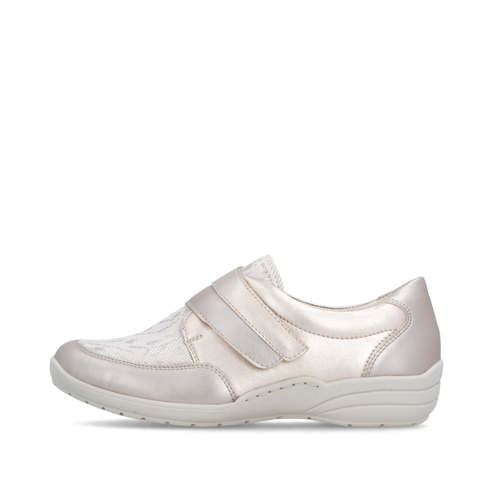 Remonte R7600-93 Champagne Gold, Beige & White H Fit Velcro Shoes