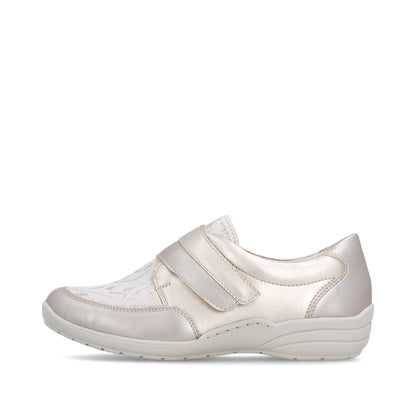 Remonte R7600-93 Champagne Gold, Beige & White H Fit Velcro Shoes