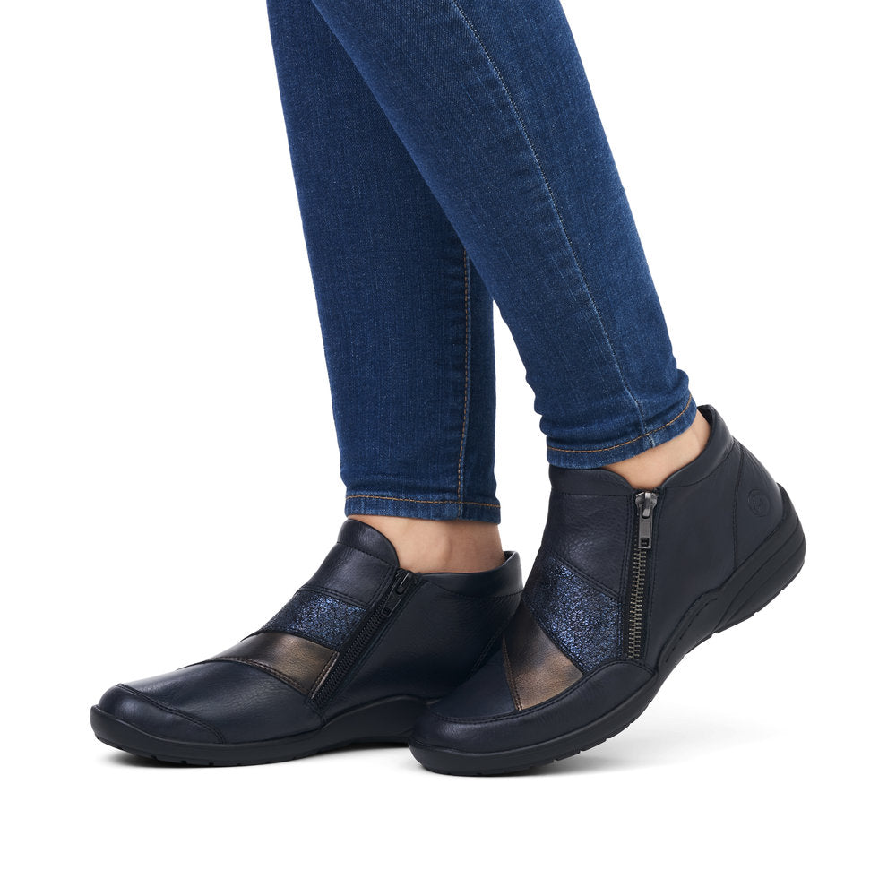 Remonte R7678-14 Navy Combi Ankle Boots