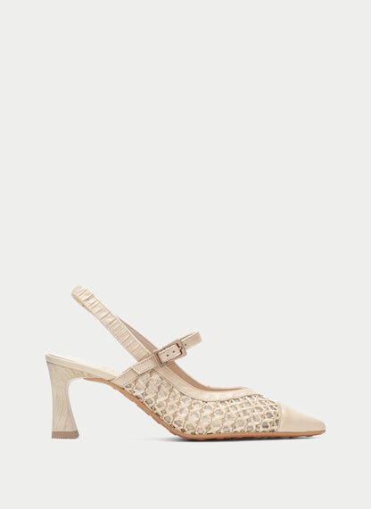 Hispanitas RHV264671 Butter Panna Cream Heels with Slingback Strap