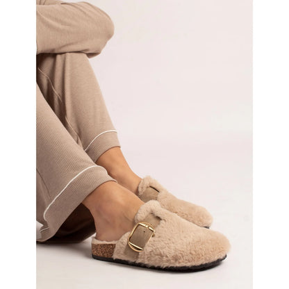 Lunar KLC002 BG Rhianna Beige Mule Slippers