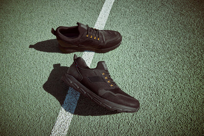 Rieker TEX Soft 09102-00 Black H Fit Slip On Sneakers with Orange Eyelets