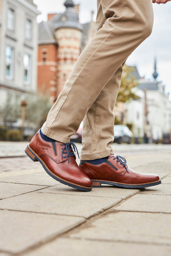 Rieker 14621-24 Brown Formal Shoes with Navy Laces