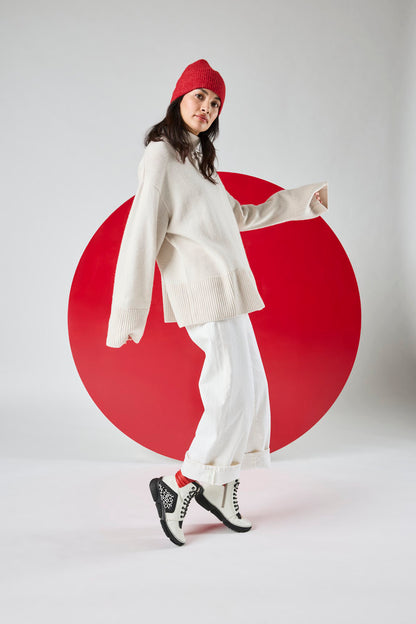 Rieker 45904-60 White, Black & Red Combi Ankle Boots