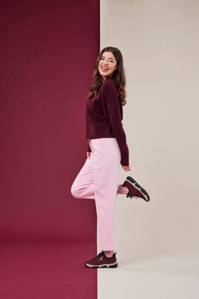 Rieker 45973-36 Burgundy/Wine & Black Slip On Shoes