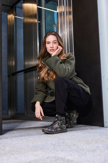 Rieker 53632-90 Black Pastel Flower & Bronze Boots