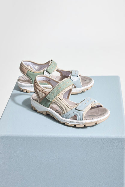 Rieker 68866-94 Blue, Cream & Nude Combi E 1/2 Fit Slingback Sandals