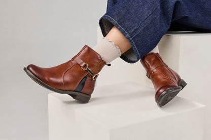 Rieker 74856-22 Cognac Tan & Navy H Fit Boots