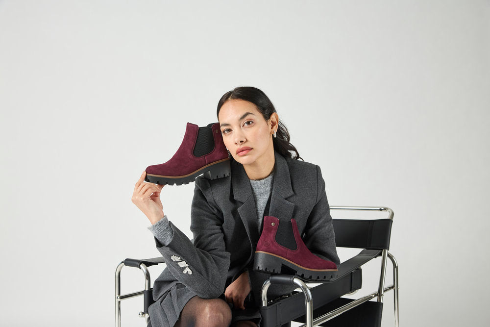 Rieker 79265-30 Plum & Black Ankle Boots