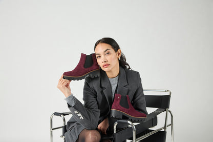 Rieker 79265-30 Plum & Black Ankle Boots