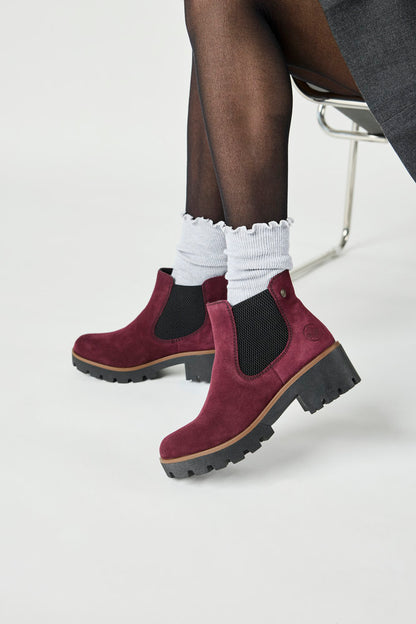 Rieker 79265-30 Plum & Black Ankle Boots
