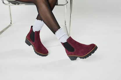 Rieker 79265-30 Plum & Black Ankle Boots