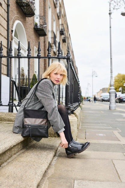 Rieker H1301-90 Black & Stone Combi Handbag
