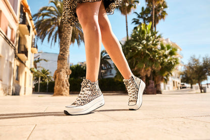 Rieker 90010-91 Leopard Print High Top Trainers
