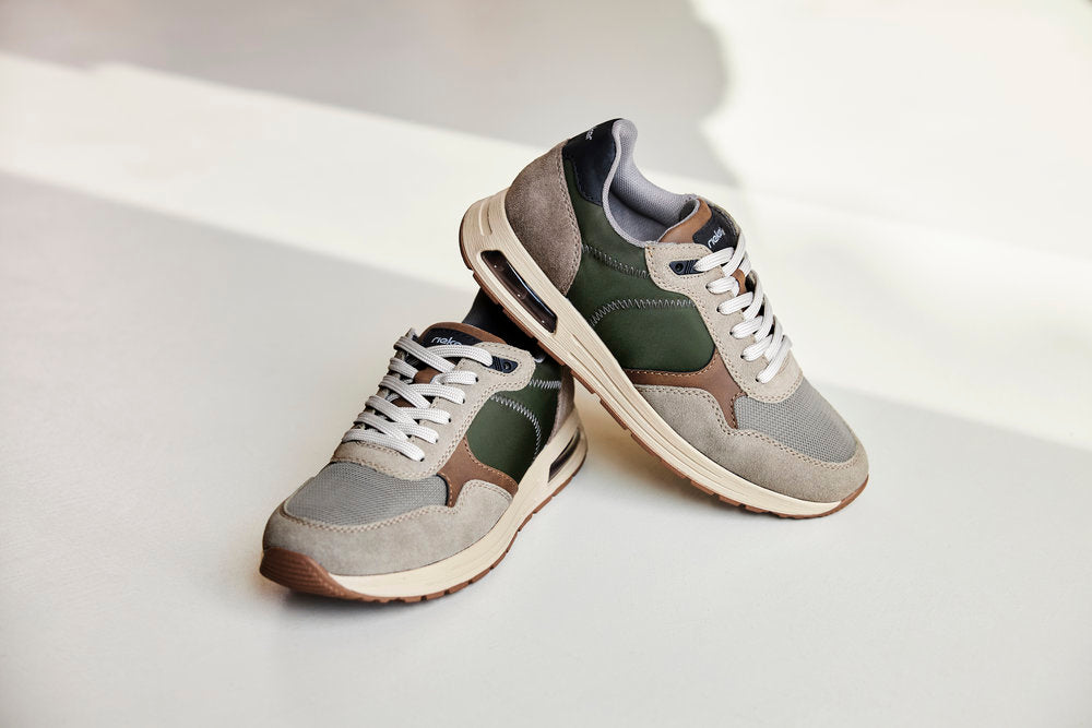 Rieker B1000-60 Stone, Green & Brown Sneakers