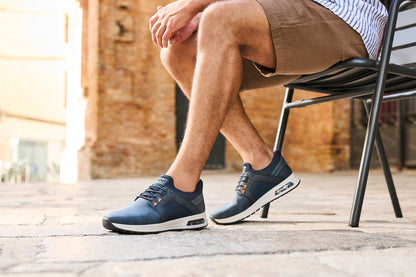 Rieker B1053-14 Navy Slip On Shoes with Spring Lace