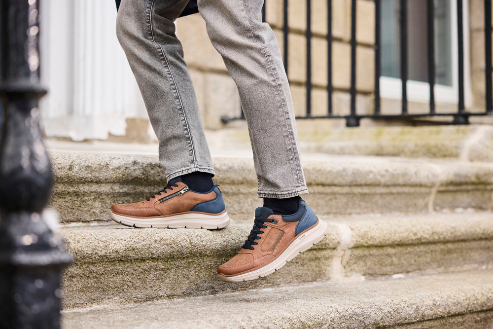 Rieker B1801-24 Brown & Navy Lace Shoes