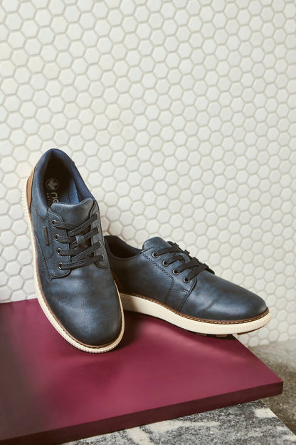 Rieker TEX B3317-14 Navy H Fit Lace Shoes