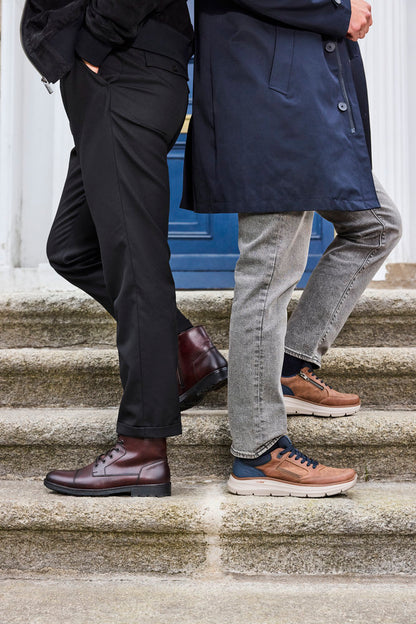 Rieker B1801-24 Brown & Navy Lace Shoes