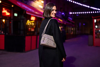 Rieker H1031-90 Python Beige & Black Print Handbag