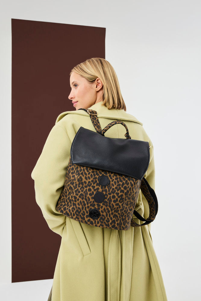 Rieker H1357-24 Leopard Brown & Black Backpack