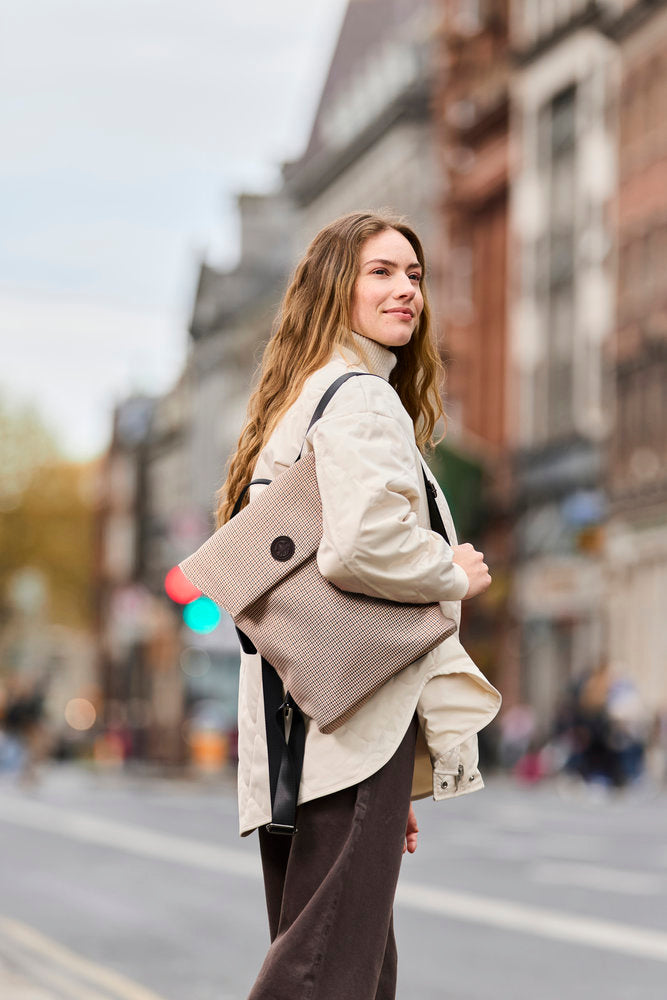 Rieker H1386-97 Beige & Black Print Backpack