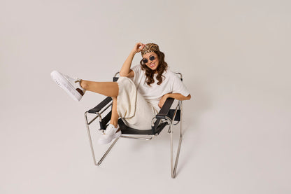 Rieker M1900-80 White & Leopard Heel F Fit Trainers with Zip