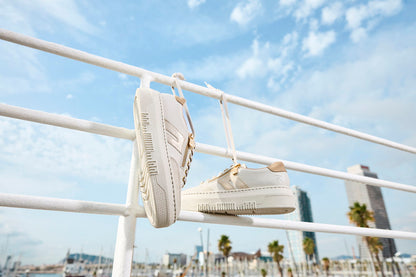 Rieker M1912-80 Cream & Gold zip F Fit Trainers