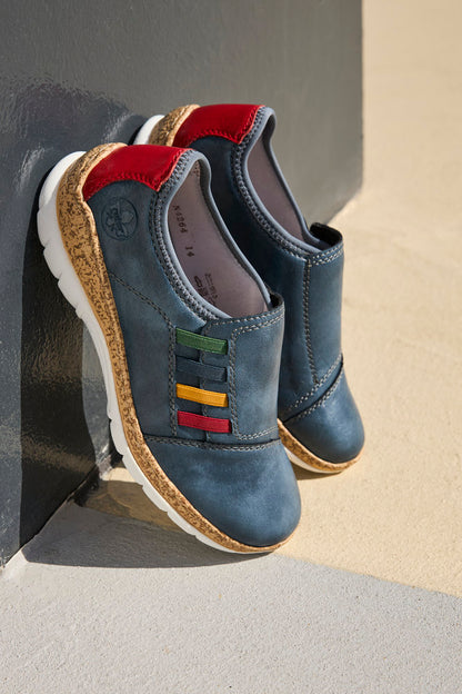 Rieker N4264-14 Denim Blue Multi F 1/2 Fit Shoes