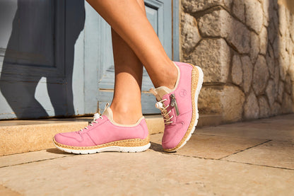 Rieker N42G0-31 Pink Elastic Lace Shoes