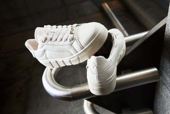 Rieker Evolution W0503-80 Off White Trainers with Zip