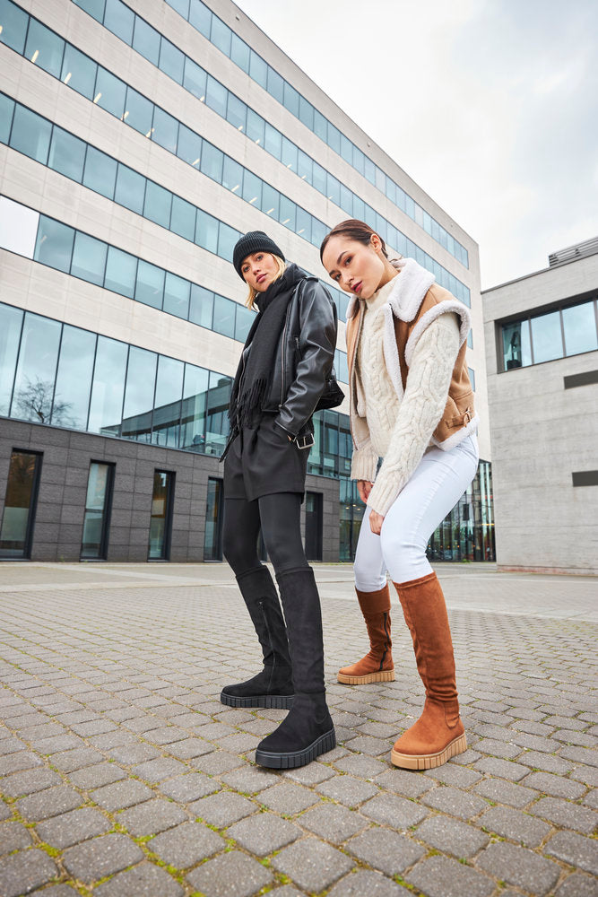 Rieker grey clearance knee high boots