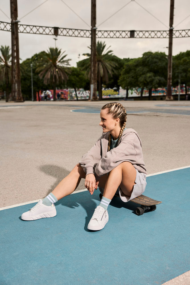 Rieker W2605-80 White Sneakers with Zip