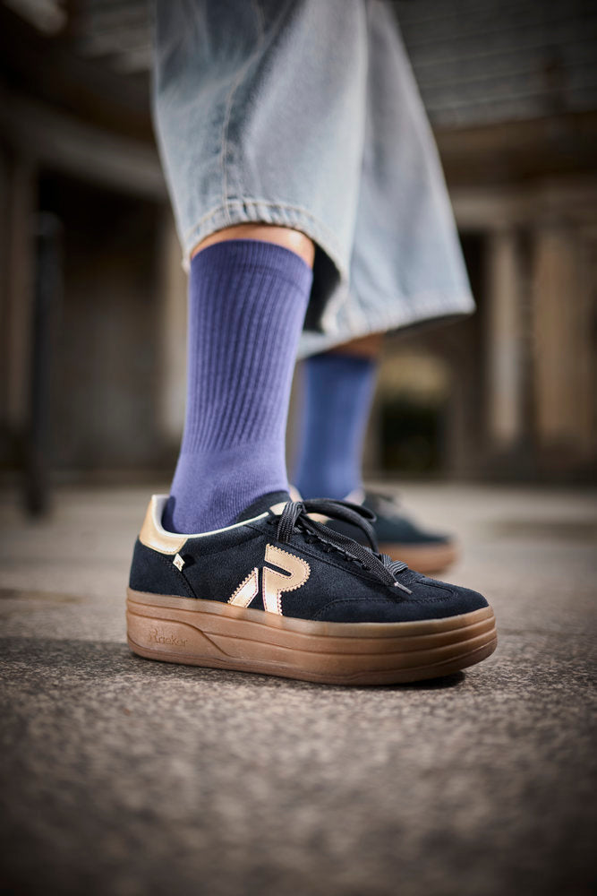 Rieker Swing2Go W3700-14 Navy G 1/2 Fit Trainers with Gumsole