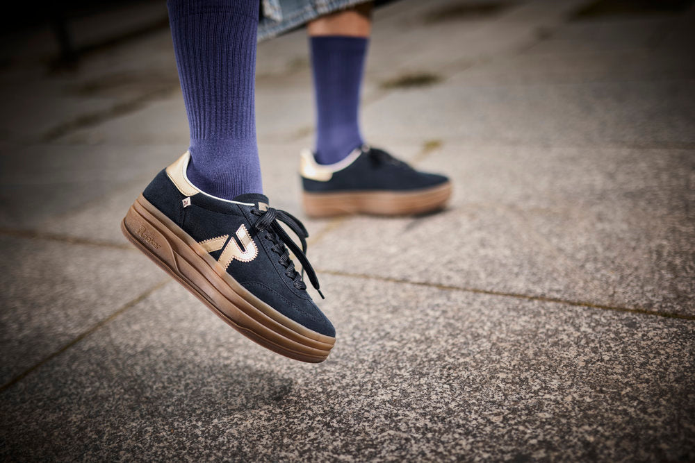 Rieker Swing2Go W3700-14 Navy G 1/2 Fit Trainers with Gumsole