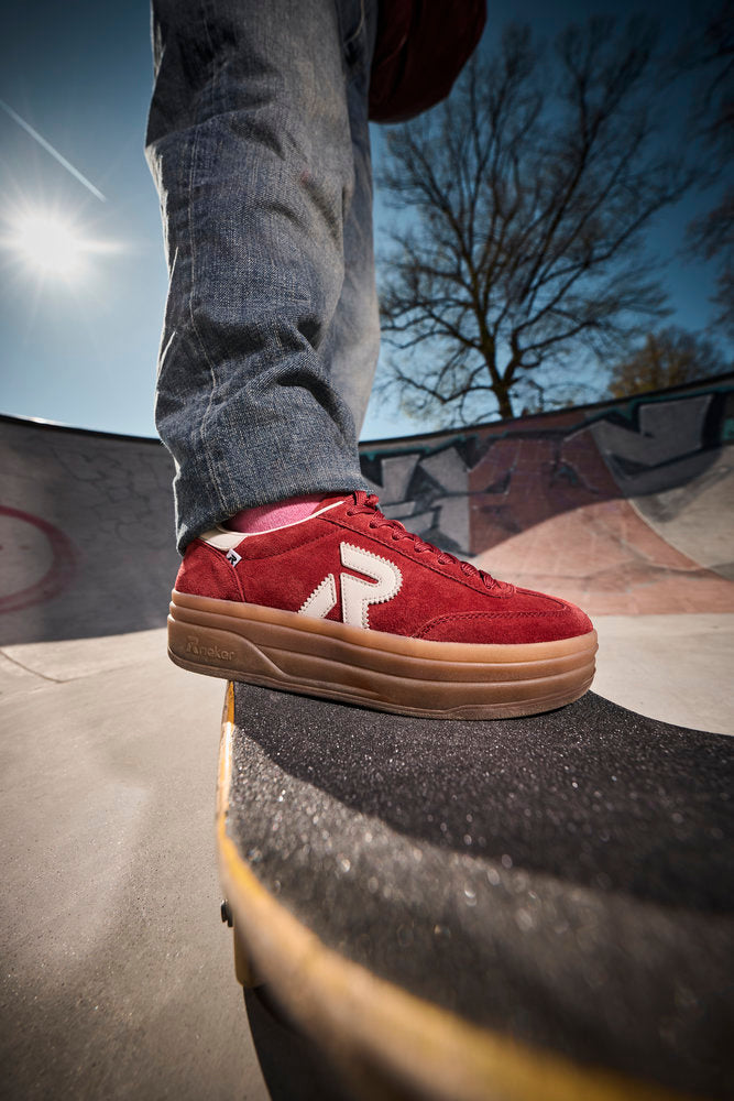 Rieker Swing2Go W3700-35 Red & Off White G 1/2 Fit Trainers with Gumsole