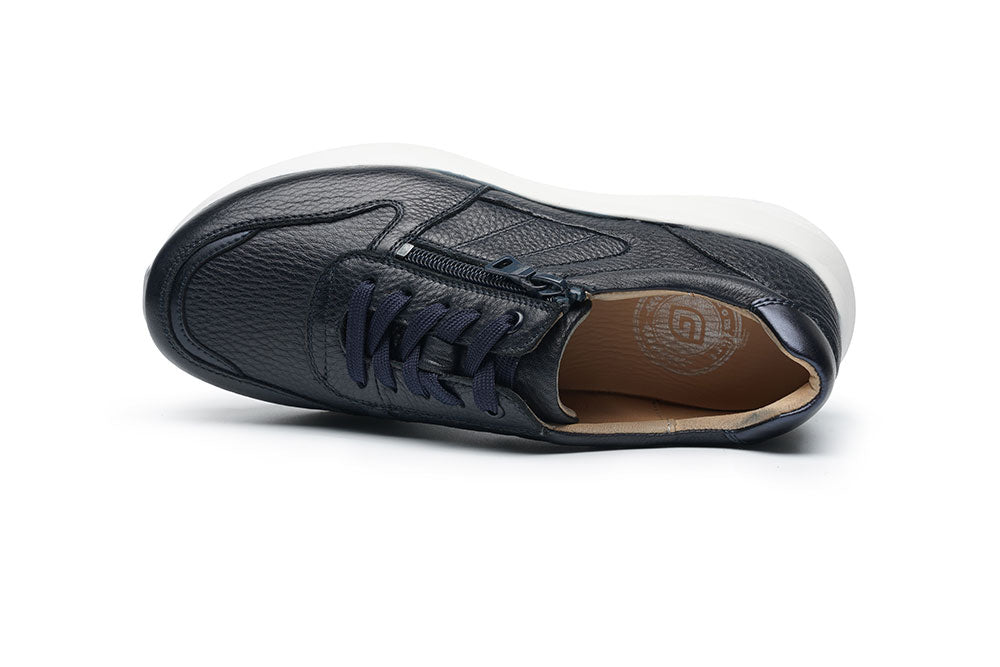 G Comfort S-1621 LC Navy Softnappa Sneakers with Zip