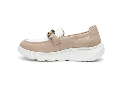 G Comfort S-2722 BC Beige Combi Ultra Light Moccasins with Chain