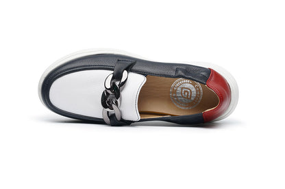 G Comfort S-2722 LC White, Navy & Red Combi Ultra Light Moccasins