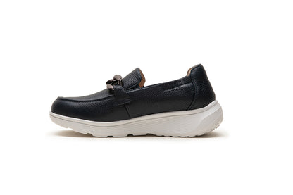 G Comfort S-2722 Navy Ultra Light Moccasins with Chain