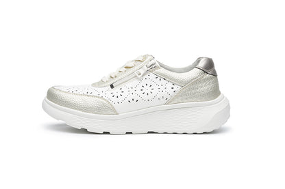 G Comfort S-2726 CC White Champagne Ultra Light Perforation Sneakers