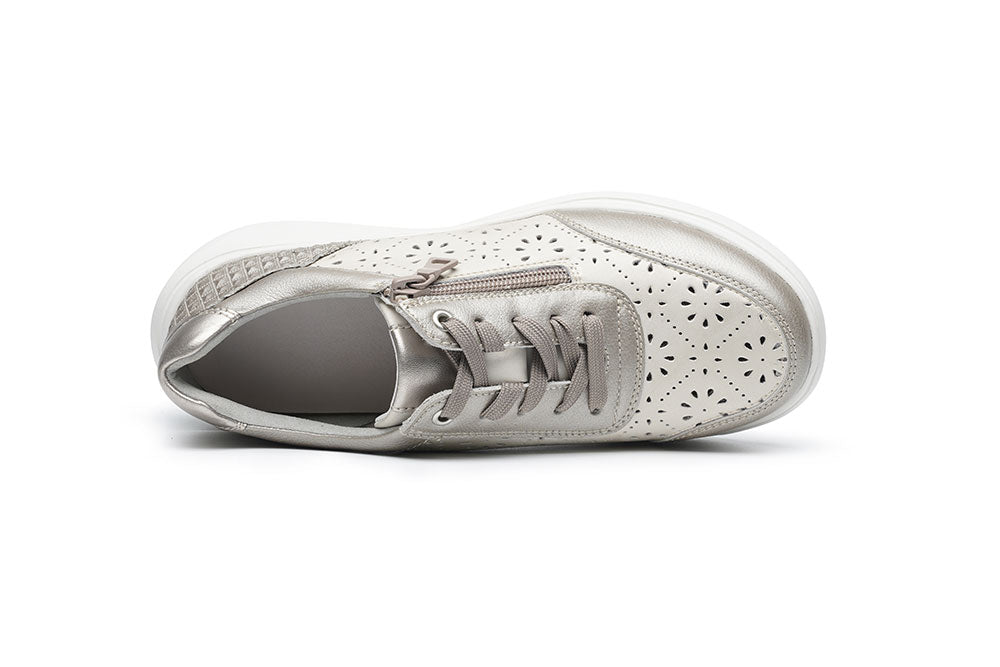 G Comfort S-2726 PC Platinum Cream Ultra Light Perforation Sneakers