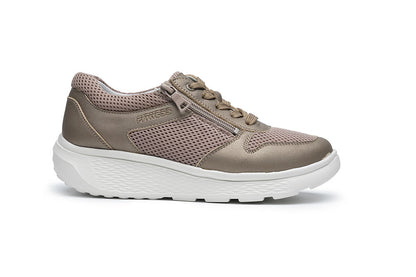 G Comfort Fitness S-2730T Taupe Softnappa/Mesh Sneakers