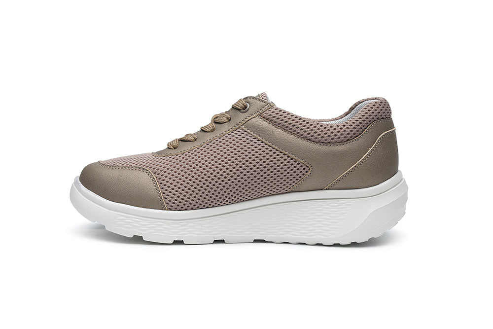 G Comfort Fitness S-2730T Taupe Softnappa/Mesh Sneakers