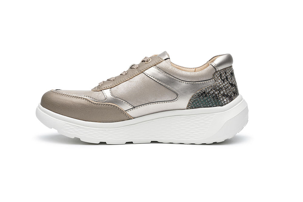 G Comfort S-2731 TC Taupe Combi Ultra Light Sneakers with Zip & Croc Back