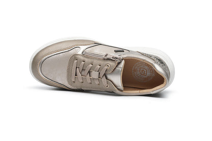 G Comfort S-2731 TC Taupe Combi Ultra Light Sneakers with Zip & Croc Back