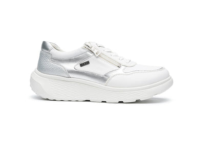 G Comfort S-2731 WS White Silver Ultra Light Sneakers with Zip