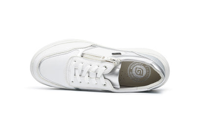 G Comfort S-2731 WS White Silver Ultra Light Sneakers with Zip